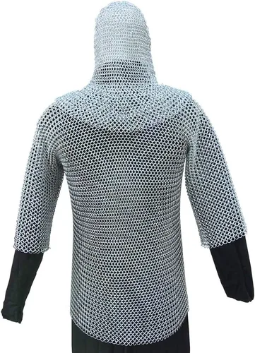 Vista 3 de Armory Replicas - Armadura de malla medieval funcional de 0.56 oz con juego Coif