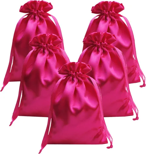 Vista 20 de 35 Piezas Bolsas de Regalo de Satén Beige de 5 x 7 Pulgadas - Bolsas de Baby Shower - Bolsas de Favores de Boda - Bolsa de Tela con Cordón - Bolsas