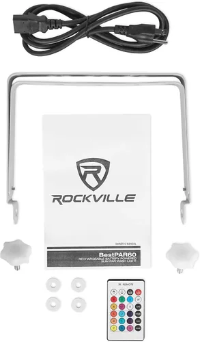 Vista 9 de 2 Rockville Best PAR 60 - Luces de lavado recargables blancas inalámbricas DMX+RGBWA+UV