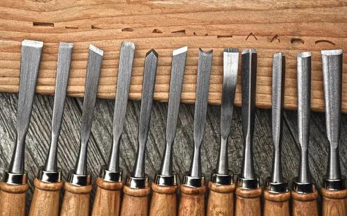 Vista 2 de SE Juego de cinceles profesionales para tallar madera de 12 piezas - 7712WC