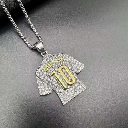 Vista 4 de Number 10 Soccer Jersey Pendant, No. 10 Jersey Soccer Necklace for Men, Number 10 Football Necklace Soccer Charm Jewelry, Rock Soccer Jersey