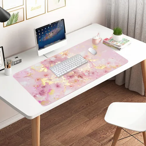 Vista 6 de Alfombrilla de mouse extendida para juegos (35.4 x 15.7 pulgadas), alfombrilla de escritorio grande para laptop, computadora, teclado, impermeable