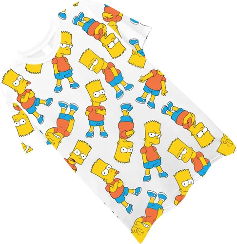 Vista 3 de The Simpsons Camiseta clásica de Bart Simpson Homer, Bart, Lisa Tee Allover para hombre
