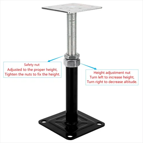 Vista 3 de Paquete de 2 soportes de elevación, soportes de ajuste, soportes de nivel, gatos de piso, gato de casa ajustable para el piso, mini gato de tornillo