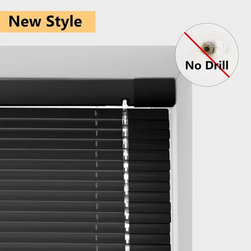 Vista 4 de ACMEART Persianas de aluminio de 1 pulgada para ventanas, sin herramientas Negro
