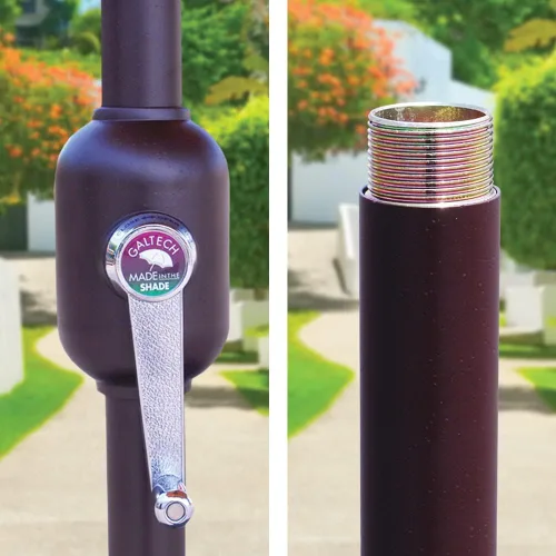 Vista 3 de Galtech Sombrilla de mercado, diseño octágono prémium con inclinación automática para patio, jardín y piscina