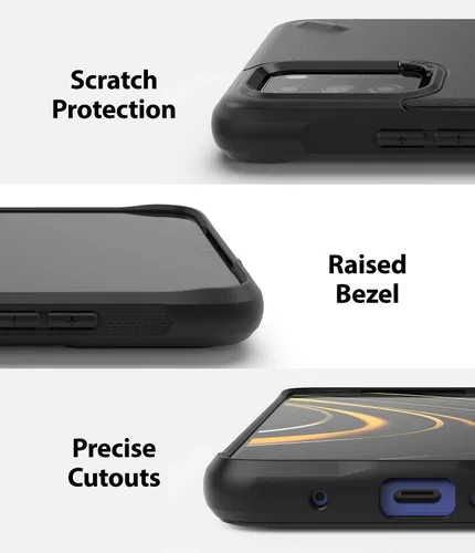 Vista 5 de Ringke Onyx - Funda compatible con Xiaomi Poco M3, resistente y resistente, reforzada, a prueba de golpes, TPU Grip Funda para teléfono - Negro
