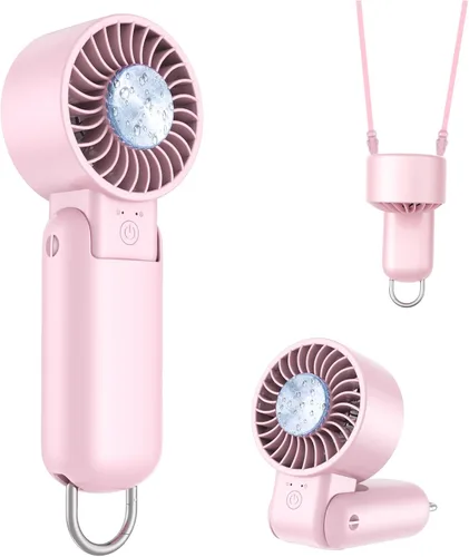 Vista 16 de Ventilador turbo portátil de mano con pantalla LED, refrigeración turboalimentada de 32 pies, larga duración, 5 velocidades de 4 onzas, ligero