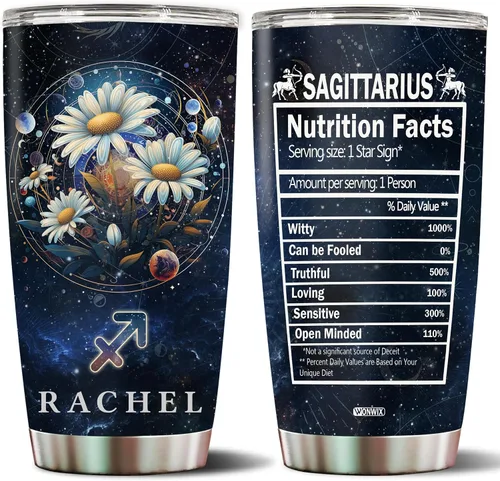 Vista 13 de Regalos personalizados de acuario para mujeres, constelación del zodiaco, astrología, aislado, 20 onzas, taza de café de acero inoxidable con tapa
