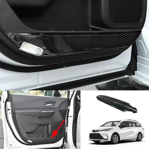Vista 5 de Accesorios para Toyota Sienna Protector de panel de puerta de automóvil, cubiertas de acero inoxidable, 2 piezas de 2021 2022 2023 2024 (Blcak)
