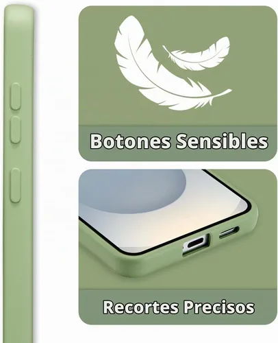 Vista 4 de RALEAVO Funda para Samsung Galaxy S24 Plus, bonita funda de silicona floral Verde/Rama Floral