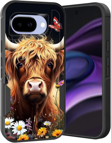 Vista 228 de Funda para Pixel 6A, Híbrida de Doble Capa de Servicio Pesado Resistente a Prueba de Golpes PC Duro + Funda Protectora de Silicona Suave para Google