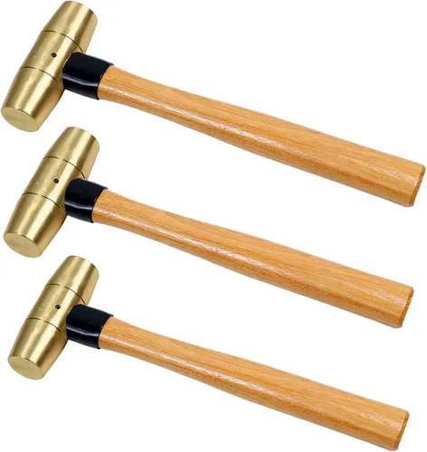 Vista 19 de WEDO Martillo de latón de 16 oz, martillo de mazo de latón macizo con mango Mango de fibra de vidrio