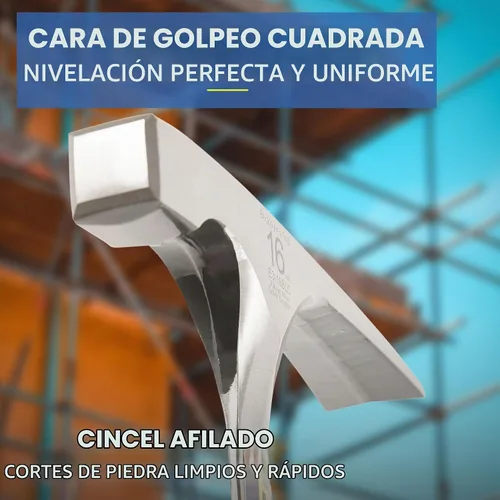 Vista 3 de Estwing Martillo de carpintero/albañil - Herramienta de albañil de 16 oz con construcción de acero forjado y mango con reducción de impacto