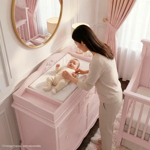 Vista 6 de EvolurAurora 7 Drawer Double Double, Rose Dusty Rosa polvorienta