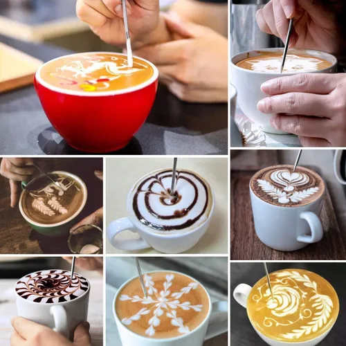 Vista 7 de Jarra de espuma de leche de 20 onzas de acero inoxidable - Jarra de crema para vaporizar espresso y café capuchino - Jarra de espuma de leche