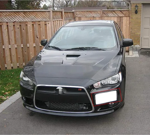 Vista 4 de 1 juego de gancho de remolque delantero para placa de matrícula, soporte de montaje para Mitsubishi Lancer Evolution Evo X [negro]