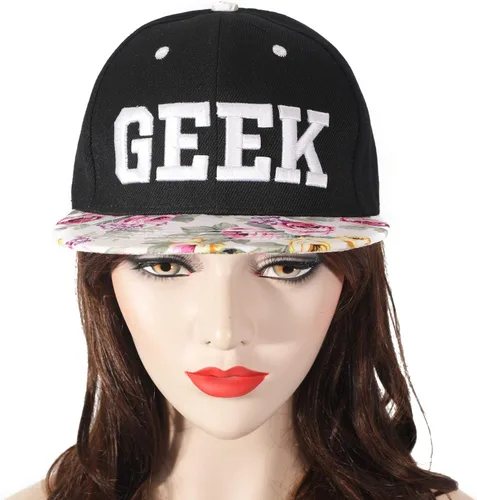Vista 3 de ZLYC - Gorra de béisbol para mujer con impresión Tropical Floral neón con palabra Bordada - Snapback