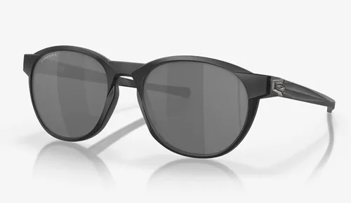 Vista 2 de Gafas de sol Oakley con borde plateado, tinta negra mate con lente de rubí Prizm + adhesivo