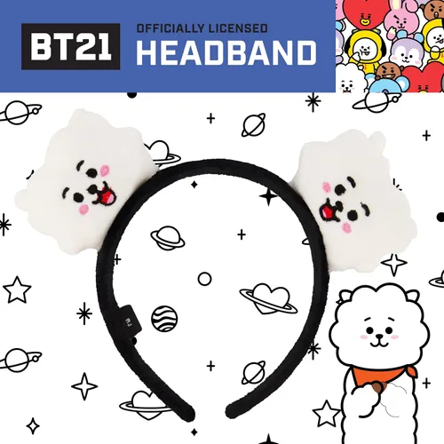 Vista 15 de Concept One BT21 LINE FRIENDS - Diadema bordada de felpa 3D para mujer, Chimmy