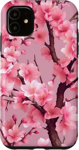 Vista 8 de Sakura Tree Japanese Funda para iPhone 17 con diseño de flores de cerezo rosa