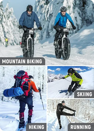 Vista 6 de BALEAF Pantalones de ciclismo de invierno para hombre, pantalones térmicos para bicicleta de montaña, resistentes al agua, clima frío, senderismo