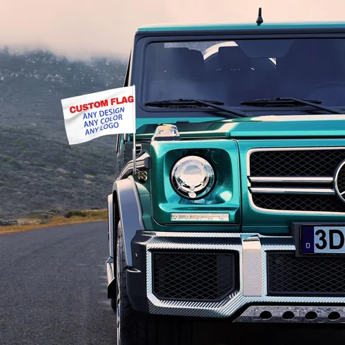 Vista 3 de Bandera personalizada, añade tu propio diseño aquí, banderas de coche pequeñas de doble cara para exteriores, regalos personalizables, bandera