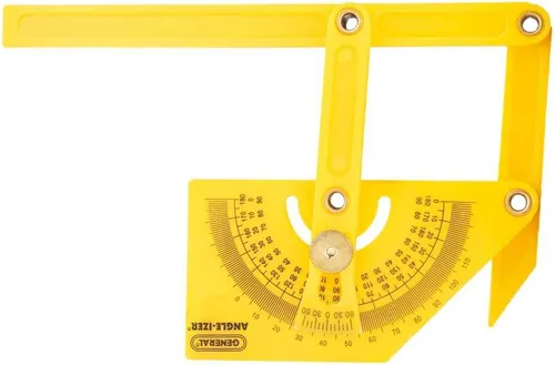 Vista 13 de General Tools 29 Transportador de plástico y Buscador de ángulo, Exterior, Interior, inclinada ángulos, 0 ° a 180 °