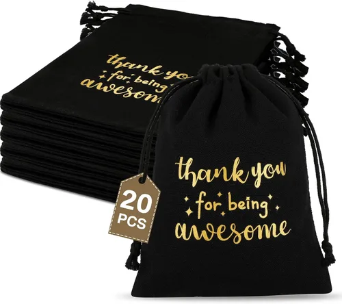 Vista 8 de Fumete 20 bolsas pequeñas de regalo con cordón de agradecimiento, regalos de agradecimiento para profesores, enfermeras, empleados, compañeros