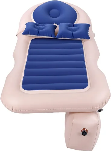 Vista 3 de SIXRUN Inflatable Car Back Seat Air Mattress with 2 Pillows for SUV Truck Blue
