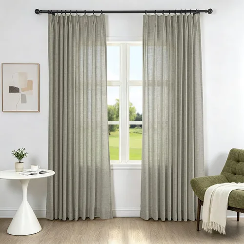 Vista 15 de Fcosie Cortinas plisadas filtrantes de luz para sala de estar, dormitorio, granja Kithcen, protección de privacidad, mezcla de lino, 2 paneles, 50