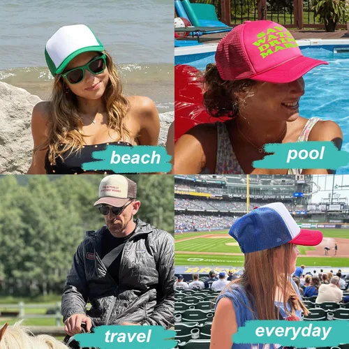 Vista 4 de Funky Junque Gorra de béisbol de béisbol en blanco para hombre y mujer