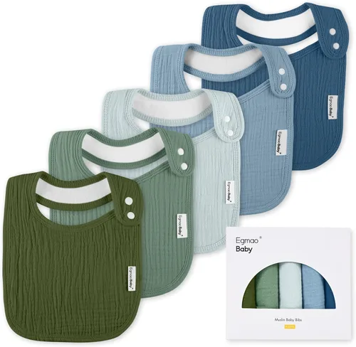 Vista 16 de Baberos de muselina para bebés niños y niñas, babero de muselina orgánica para bebé para babeo y dentición, baberos suaves de bandana para babeo