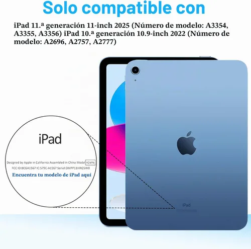 Vista 2 de LTROP Funda para niños para iPad A16 11ª generación 11 pulgadas 2025/ iPad 10ª generación 10.9 pulgadas 2022 con protector de pantalla, ligera a