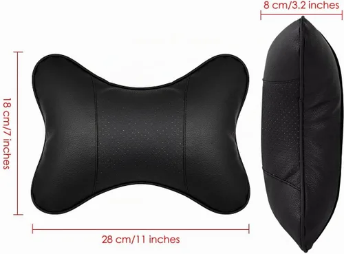 Vista 2 de DS. DISTINCTIVE STYLE 2 almohadas para reposacabezas de coche, color negro