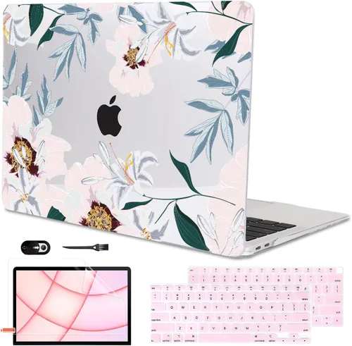 Vista 19 de Funda para MacBook Air de 13 pulgadas 2021 2020 2019 2018 para Mac A2337 M1 A2179 A1932 Funda con Touch ID, funda rígida de plástico
