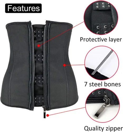 Vista 2 de Entrenador de cintura para entrenamiento de entrenamiento, cinturón adelgazante, corsé de látex, con cremallera, moldeador de cuerpo para mujer