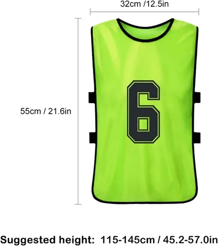 Vista 6 de PJRYC 612 PCS Adultos Fútbol Equipo Camisetas Deportes Fútbol Equipo Entrenamiento Numerado Práctica Deportes Chaleco