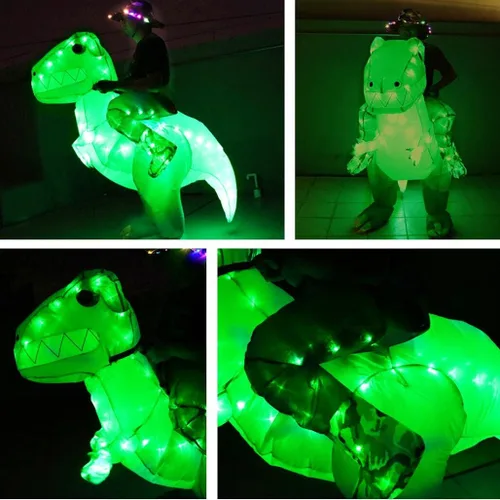 Vista 3 de Disfraz inflable de payaso con luz LED para fiesta de Navidad