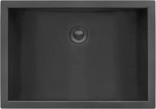 Vista 3 de Ruvati RVH6107BL RVH6107BL - Fregadero de cocina de acero inoxidable de calibre 16 con acabado cepillado que oculta arañazos, fregaderos de montaje