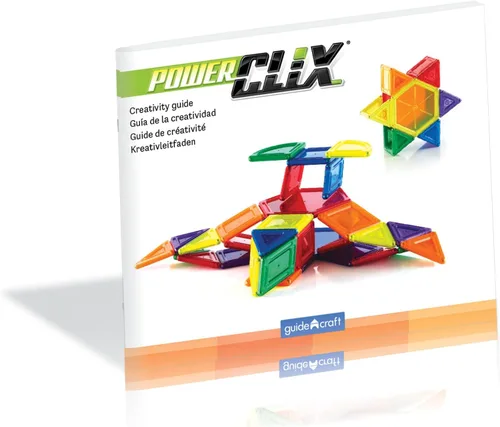 Vista 3 de Guidecraft PowerClix - Juego de bloques de construcción magnéticos sólidos, 44 piezas de azulejos magnéticos, juguete educativo de construcción
