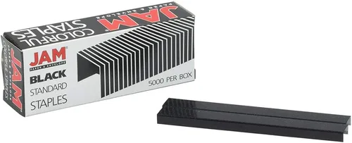 Vista 3 de JAM PAPER Grapas coloridas de tamaño estándar - Negro azabache - 5000/caja