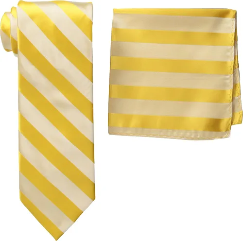 Vista 32 de Stacy Adams Conjunto de corbata de rayas formales de tejido sólido para hombre