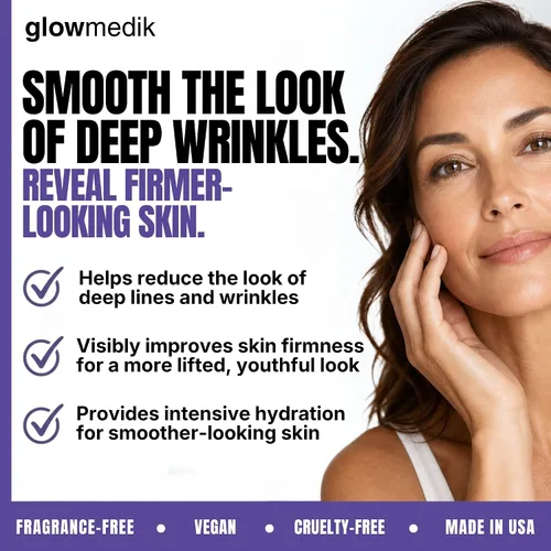 Vista 3 de Glowmedik Crema de retinol para la cara, hidratante antienvejecimiento para piel envejecida y arrugas profundas, fórmula antiarrugas con colágeno