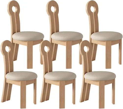 Vista 46 de YVYKFZD Dining Chairs Set, Solid Wood Dining Room Chair, Upholstered Kitchen Chairs, Unique Key-Shaped Living Room Chair, for Offices Bedroom Study