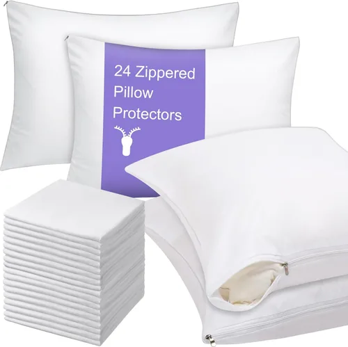 Vista 7 de Shimeyao 24 fundas protectoras de almohada con cremallera de 20 x 26 pulgadas a granel, fundas de almohada de tamaño estándar, fundas de almohada