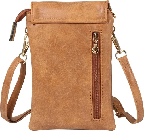 Vista 2 de Bolso de teléfono con correa cruzada para Samsung Galaxy A15 5G A05S A04S A14 A13 A23 A53 A54 A32 A42 S24 Ultra S23 Fe S22 Plus marrón (A- Brown)
