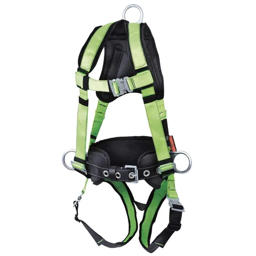 Vista 7 de Peakworks Arnés de seguridad acolchado de cuerpo completo con protección contra caídas con soporte de espalda, cinturón de posicionamiento, anillos