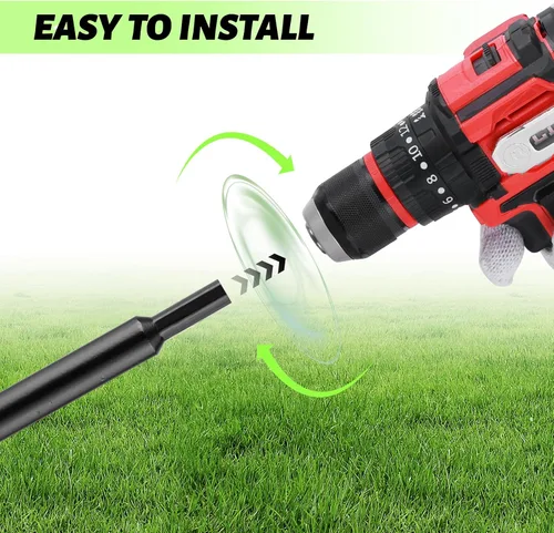 Vista 5 de ERYTLLY Broca de taladro para plantar de 2 x 14.5 pulgadas, herramienta de maceta de bulbo en espiral para agujeros de paraguas, excavadora