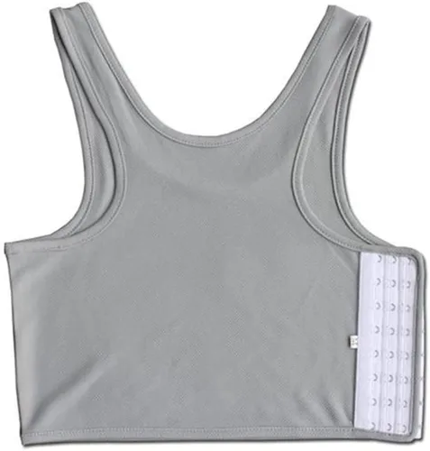 Vista 3 de 3 piezas de camiseta sin mangas para mujer transgénero Tomboy FTM elástica sin mangas (S-2XL)